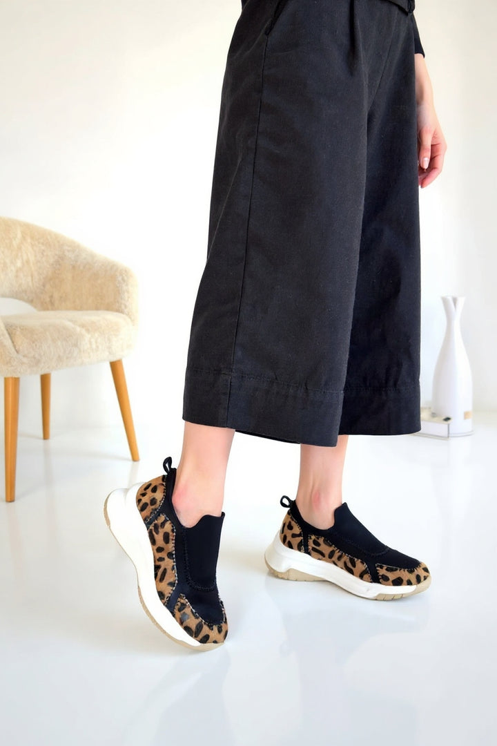 Kendey Kadın Leopar Süet Spor Ayakkabı