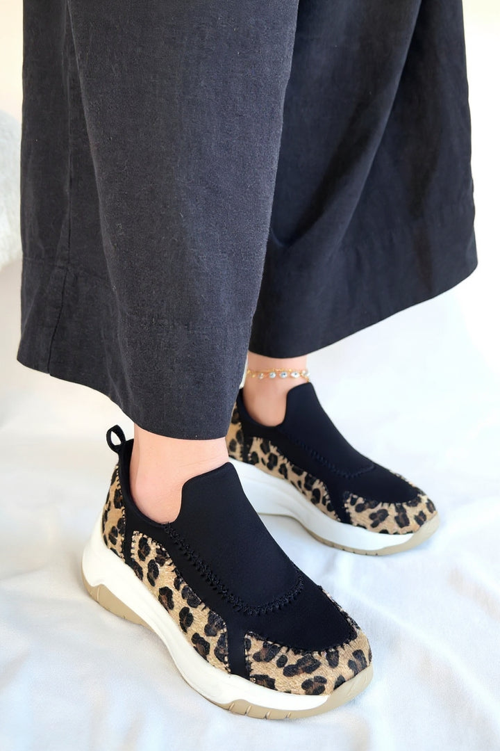 Kendey Kadın Leopar Süet Spor Ayakkabı