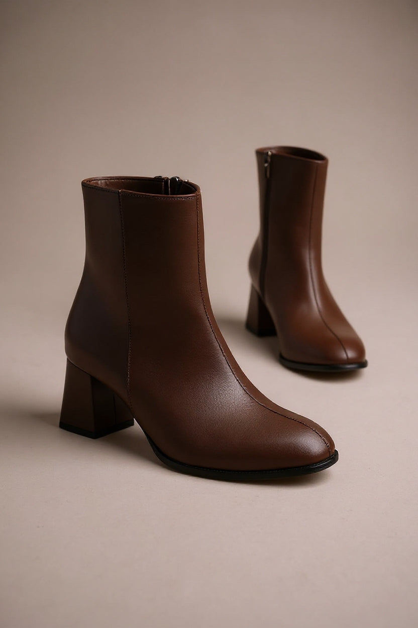 Lucinda Kadın Kışlık Acı Kahve Kalın Topuklu Bot