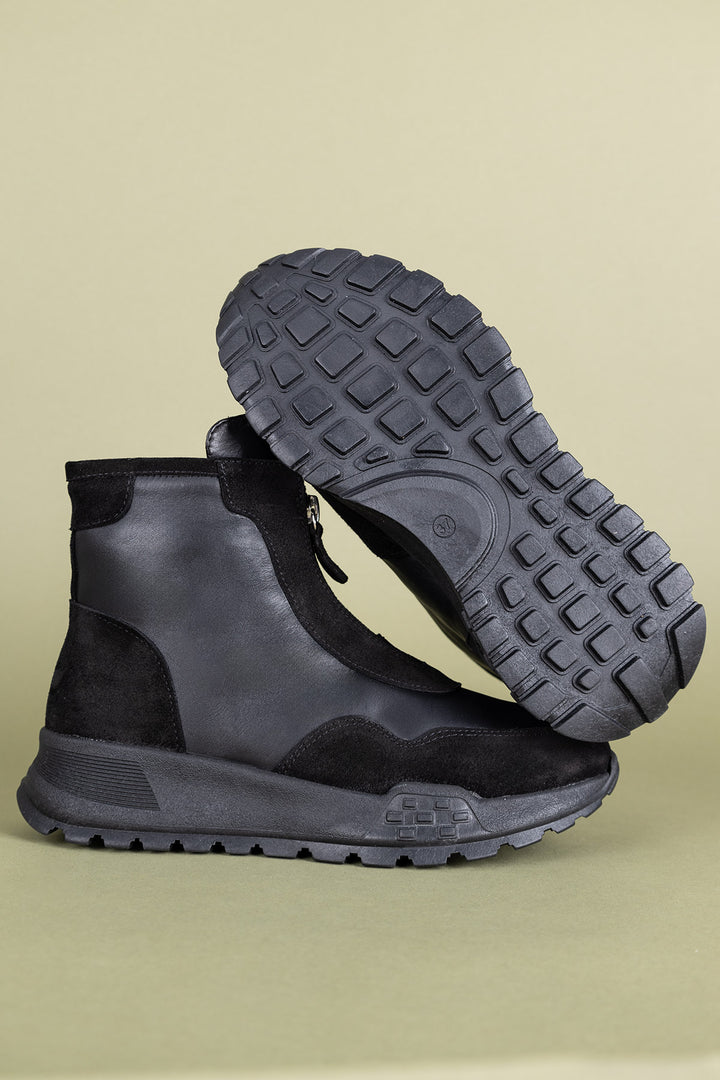 Summan Kadın Hakiki Deri Siyah Bot