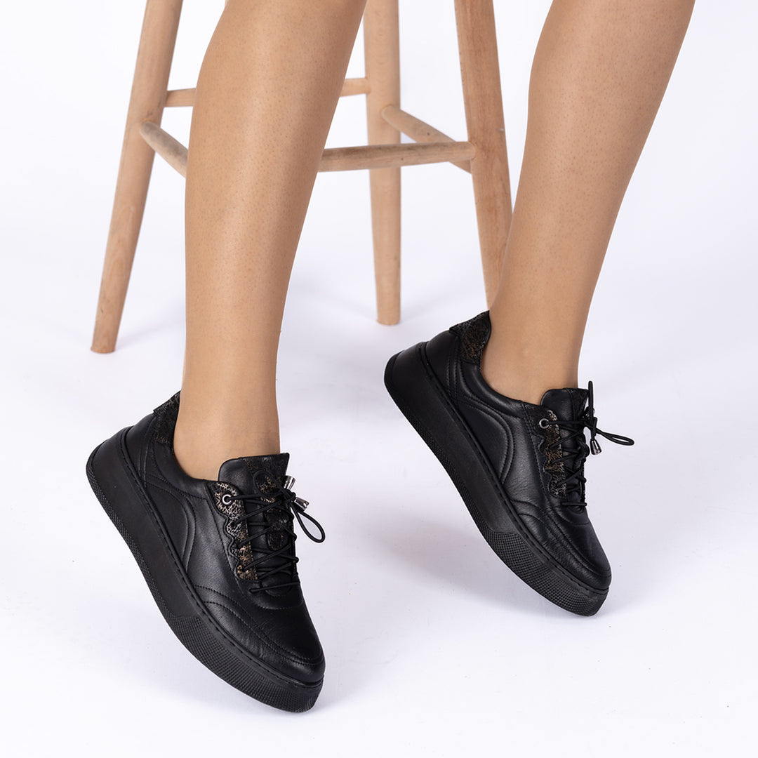 Ronja Kadın Hakiki Deri Siyah Casual Ayakkabı