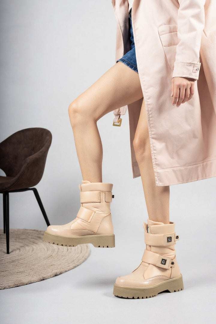 Masah Kadın Nude Rugan Cırt Cırtlı Kar Botu