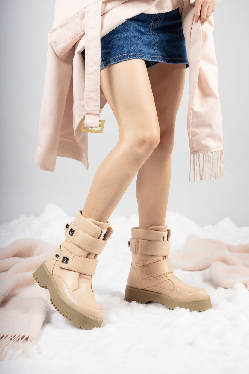 Masah Kadın Nude Rugan Cırt Cırtlı Kar Botu