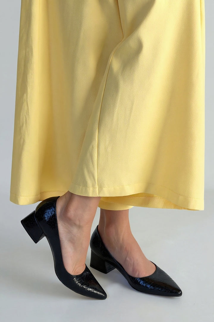 Meort Kadın Siyah Rugan Kısa Topuklu Ayakkabı