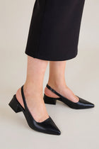 Morji Kadın Siyah Kısa Topuklu Kapalı Burun Ayakkabı