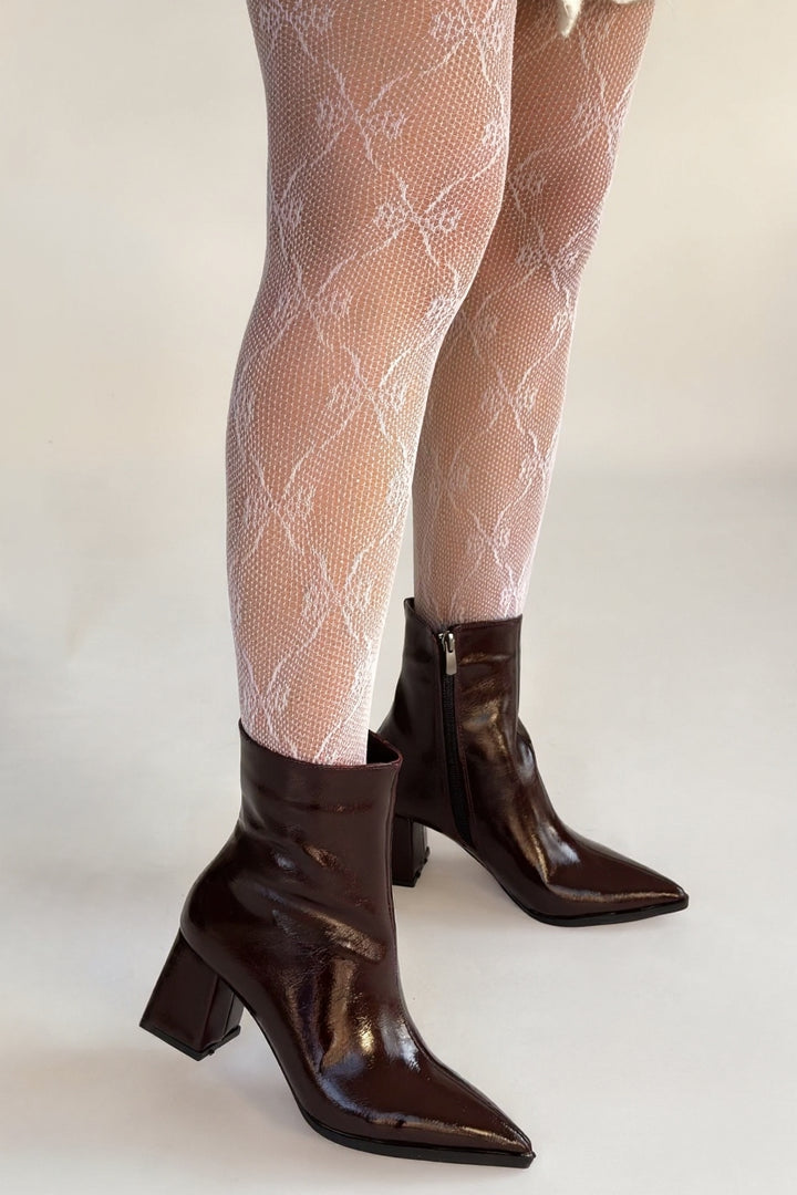 Mosy Kadın Bordo Rugan Topuklu Bot