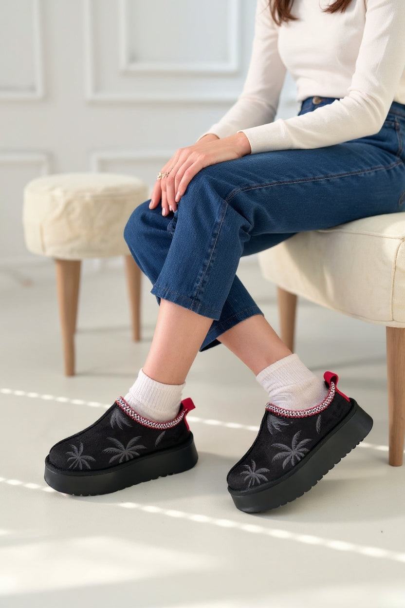 Mucy Kadın Siyah Süet Kürklü Bot