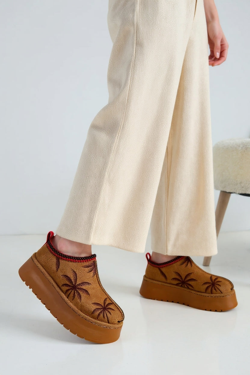 Mucy Kadın Taba Süet Kürklü Bot