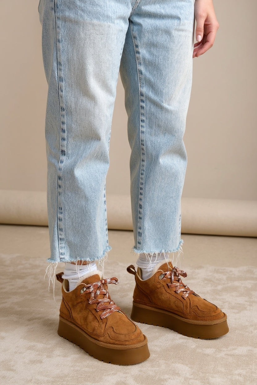 Muden Kadın Taba Süet Bağcıklı Bot