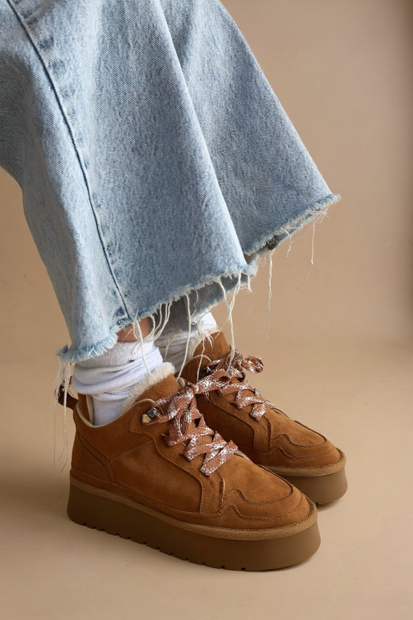 Muden Kadın Taba Süet Bağcıklı Bot