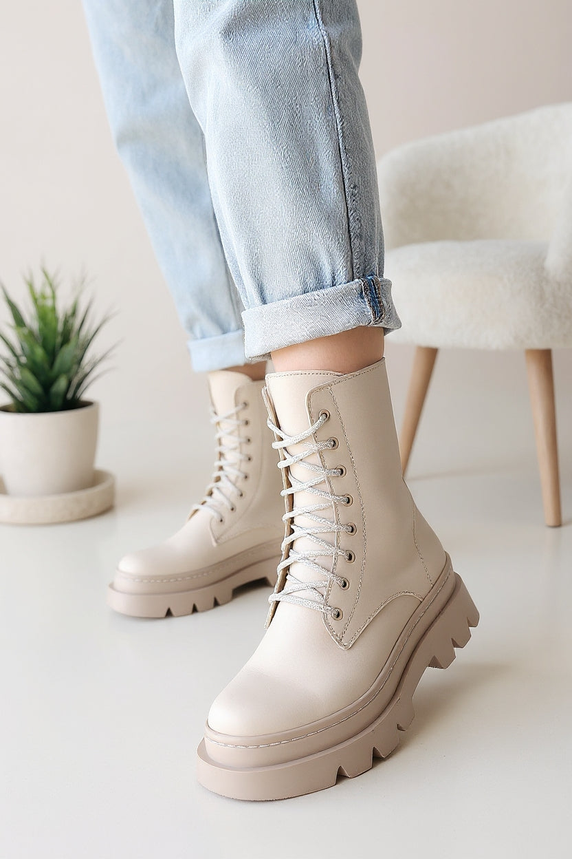 Orge Kadın Bej Bağcıklı Bot