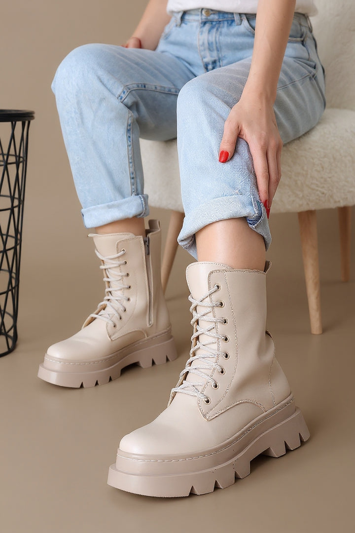 Orge Kadın Bej Bağcıklı Bot