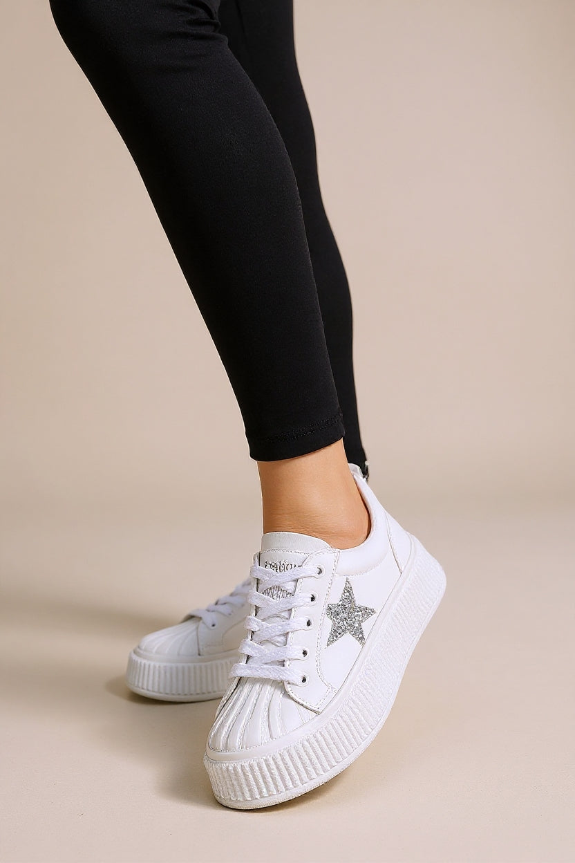 Piata Kadın Beyaz Bağcıklı Spor Ayakkabı