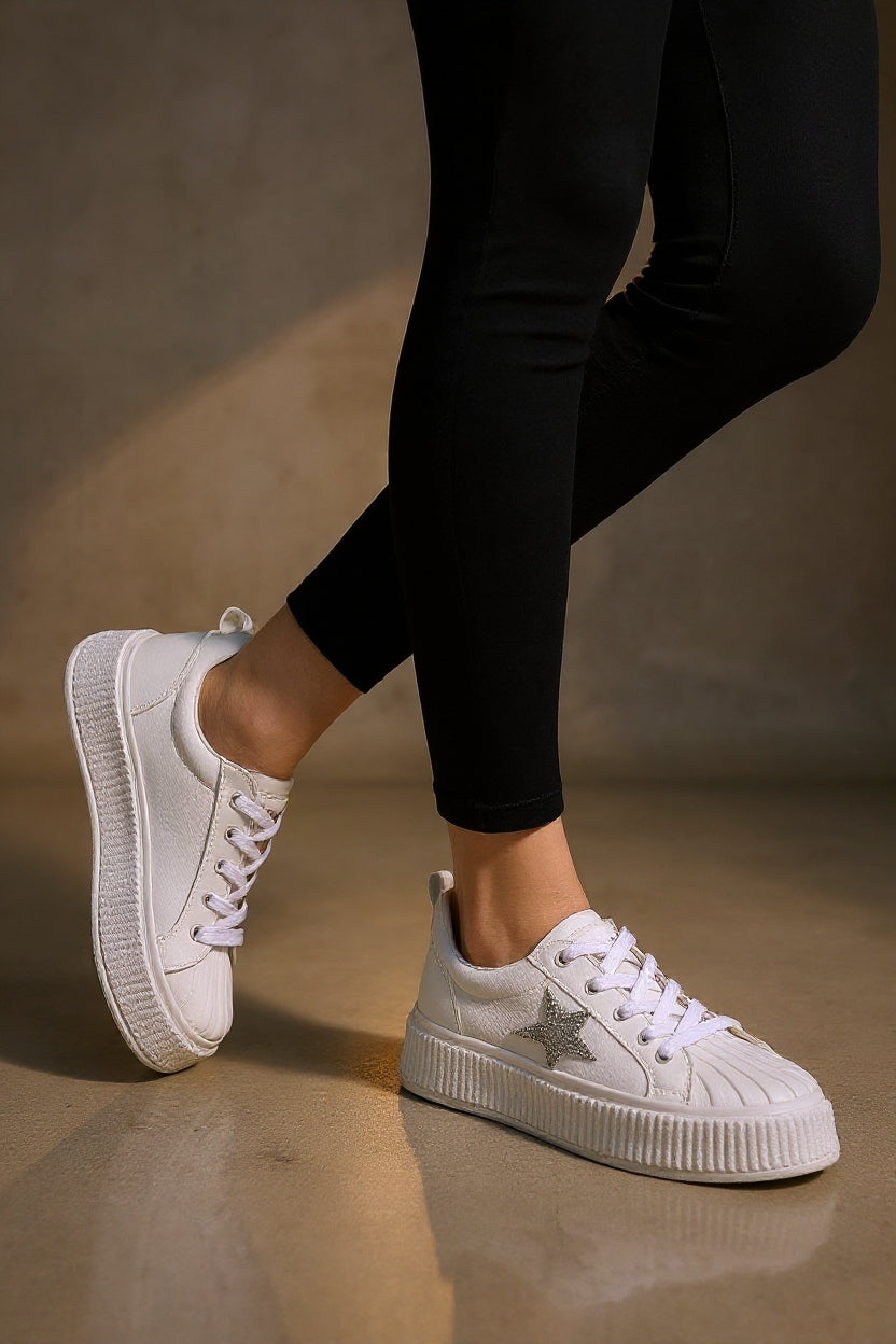 Piata Kadın Beyaz Bağcıklı Spor Ayakkabı