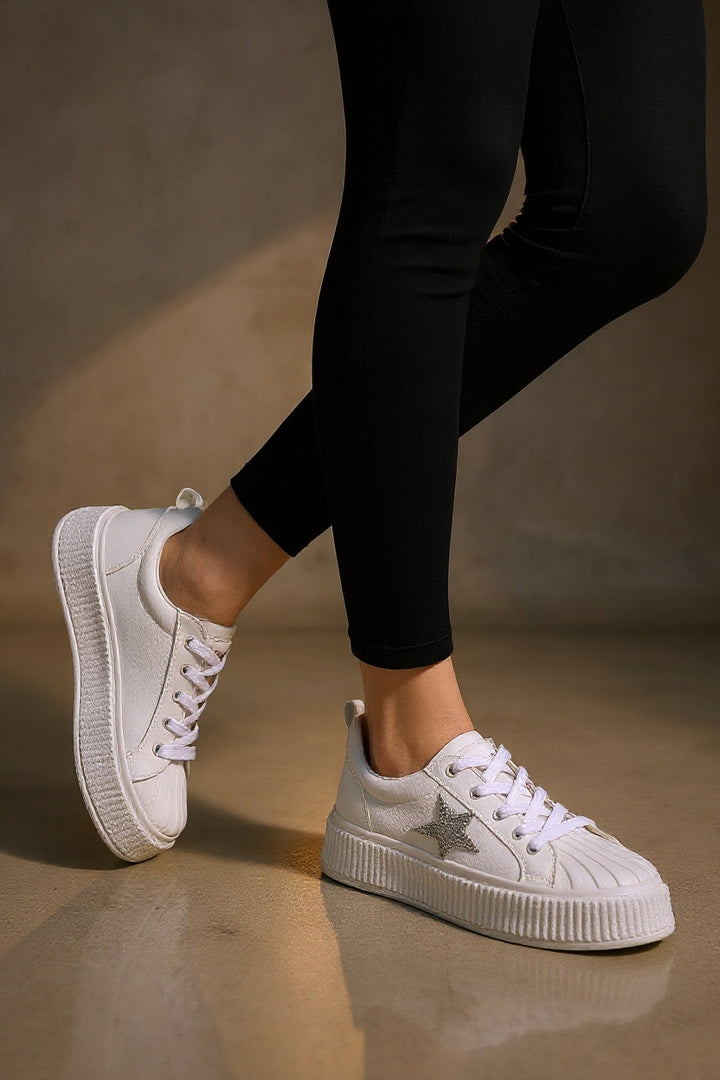 Piata Kadın Beyaz Bağcıklı Spor Ayakkabı