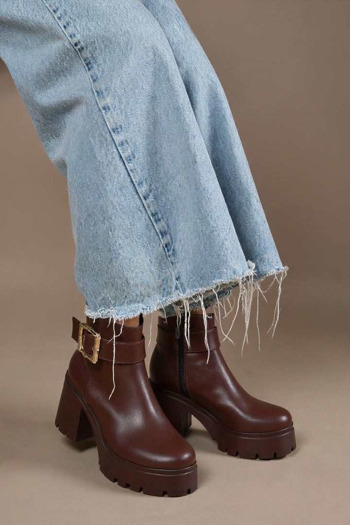 Pinma Kahverengi Kadın Topuklu Bot