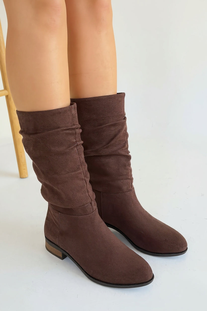 Plod Kahverengi Süet Kadın Çizme