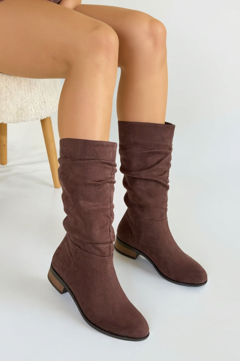 Plod Kahverengi Süet Kadın Çizme