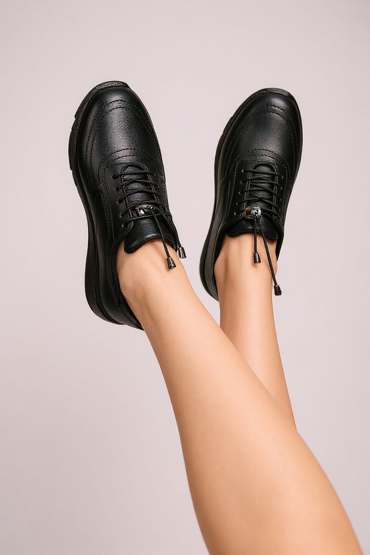 Romy Kadın Siyah Bağcıklı Spor Ayakkabı