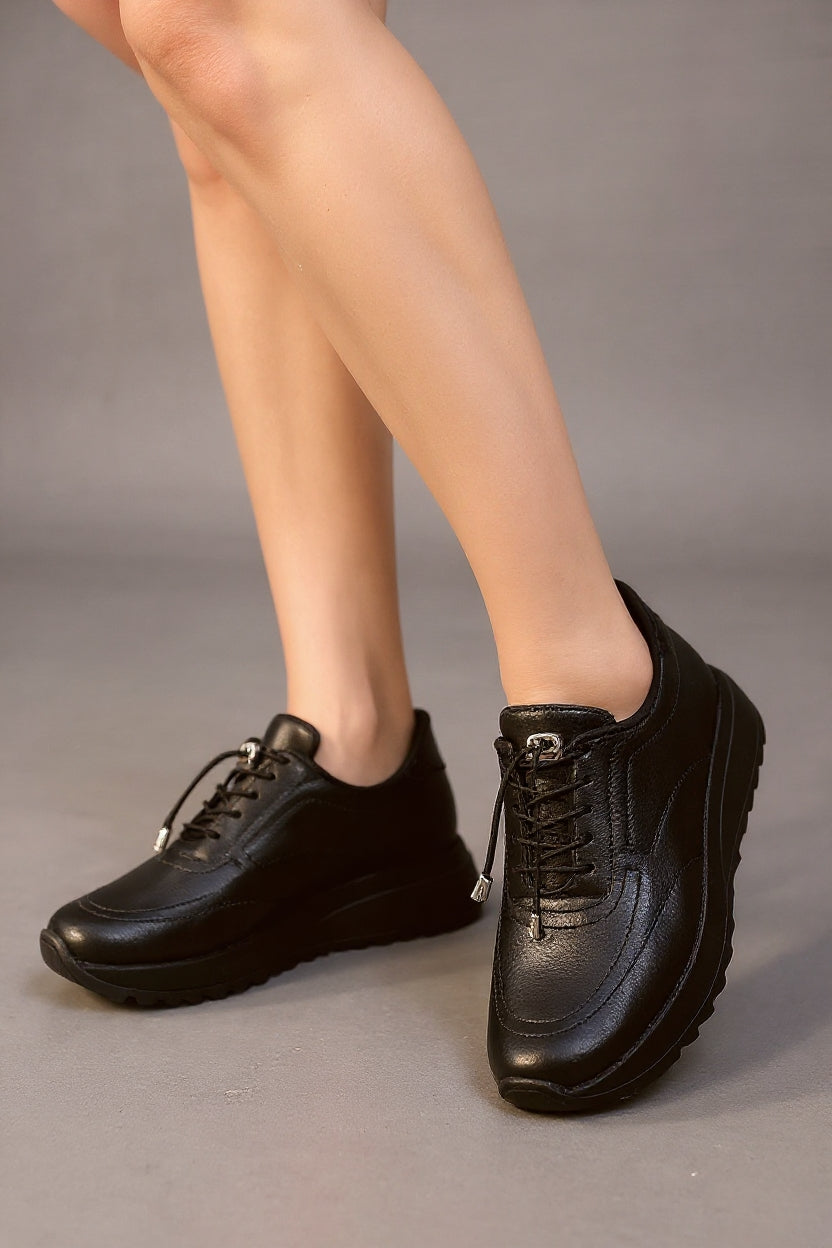 Romy Kadın Siyah Bağcıklı Spor Ayakkabı