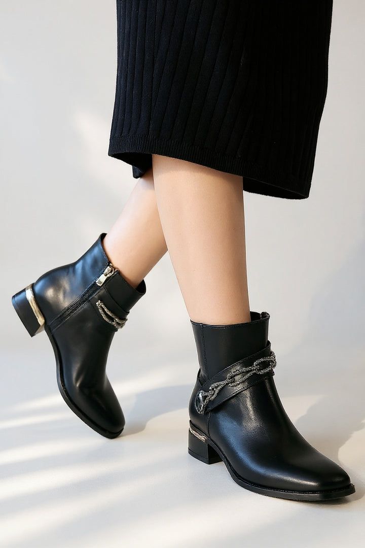 Roxani Siyah Kadın Topuklu Bot