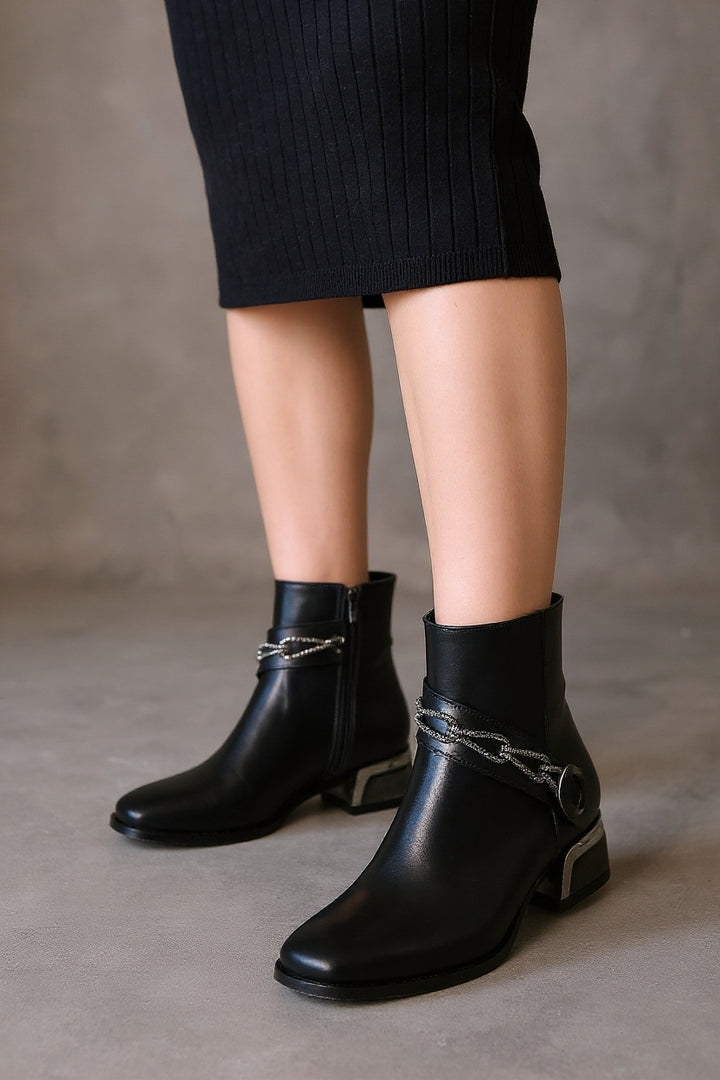 Roxani Siyah Kadın Topuklu Bot