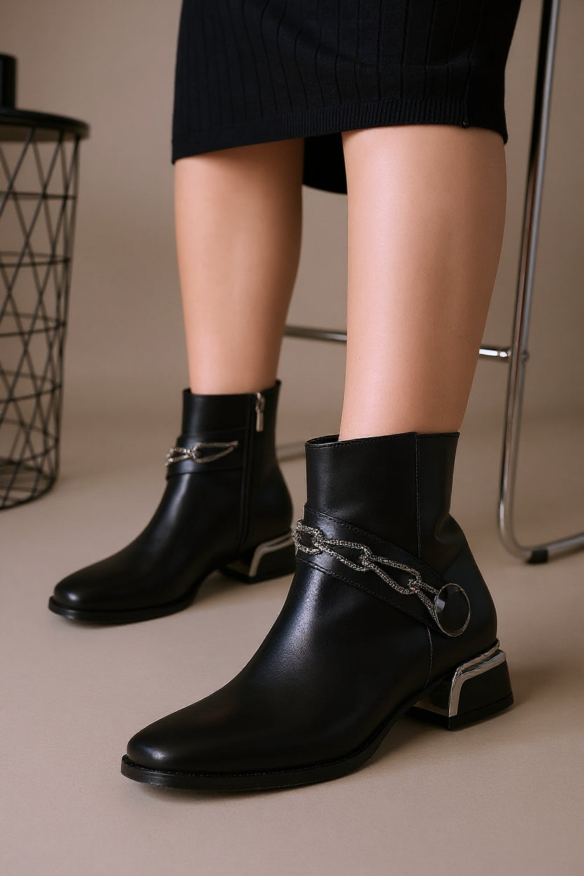 Roxani Siyah Kadın Topuklu Bot