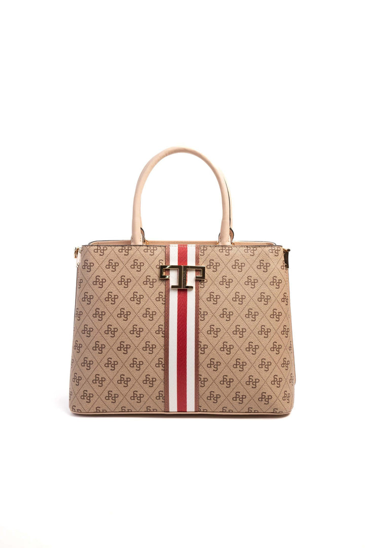 Silver & Polo SP924 Şeritli Monogram Kadın El Çantası