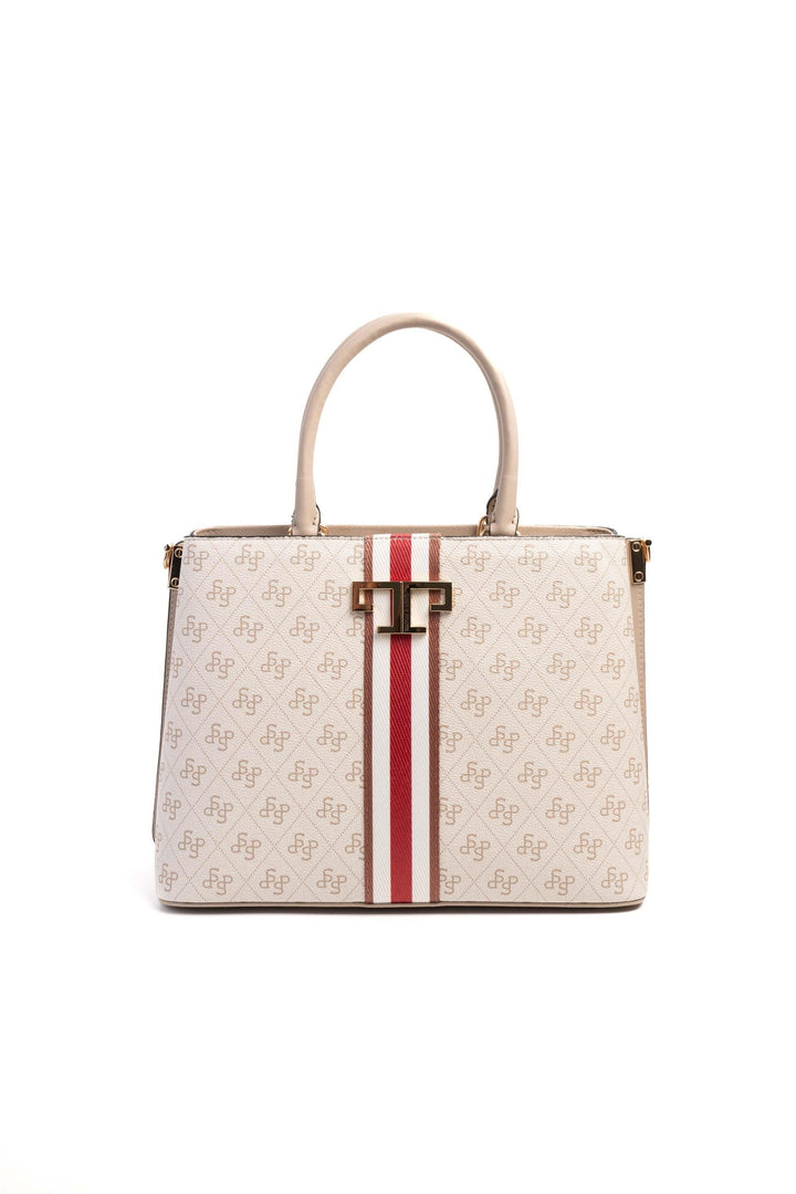 Silver & Polo SP924 Şeritli Monogram Kadın El Çantası