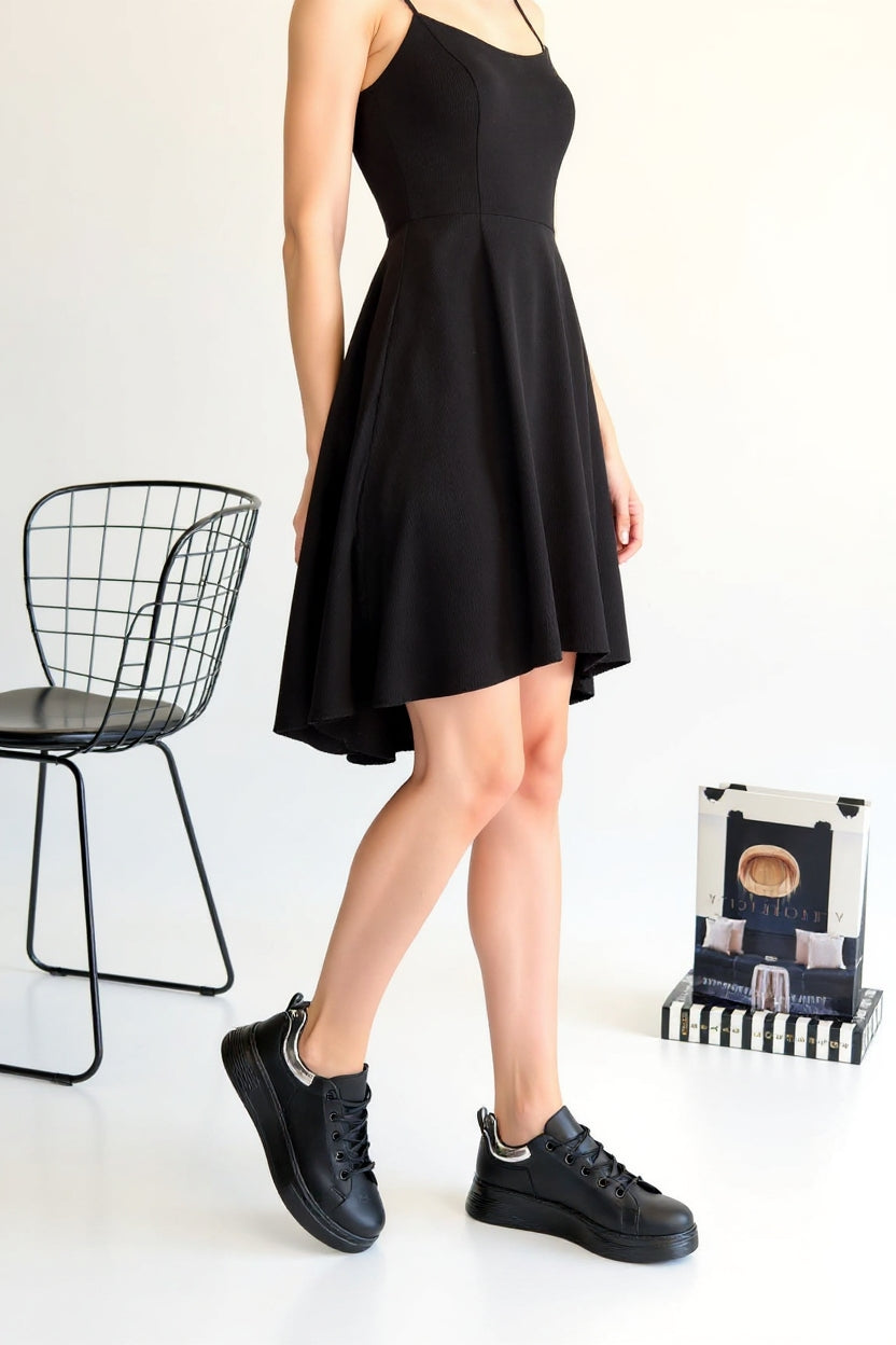 Sofio Kadın Siyah Bağcıklı Spor Ayakkabı