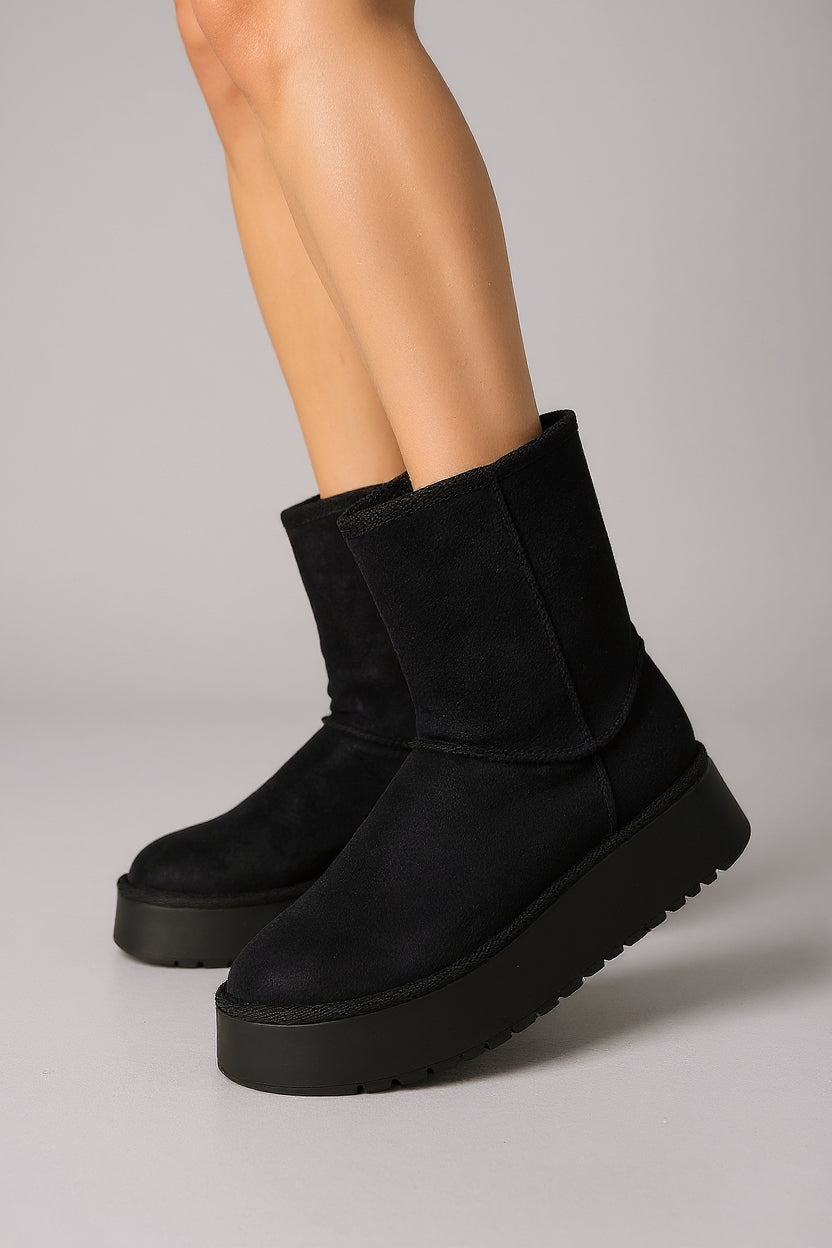 Sophia Siyah Süet Kadın Bot