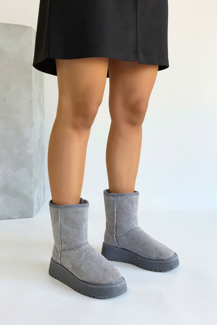 Sophia Gri Süet Kadın Bot