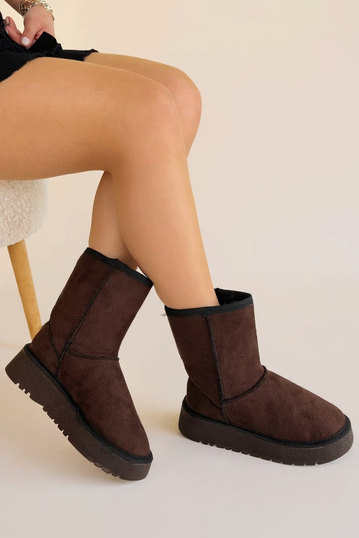 Sophia Kahverengi Süet Kadın Bot