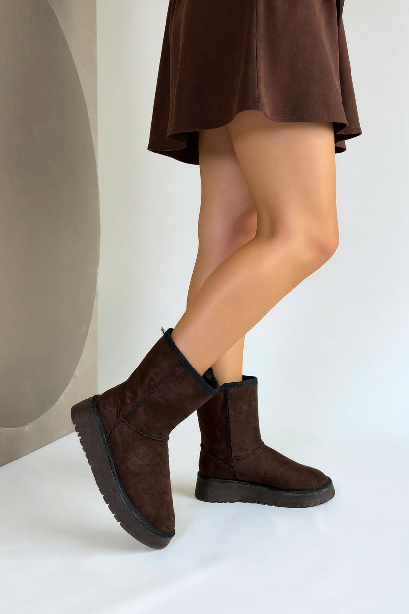 Sophia Kahverengi Süet Kadın Bot
