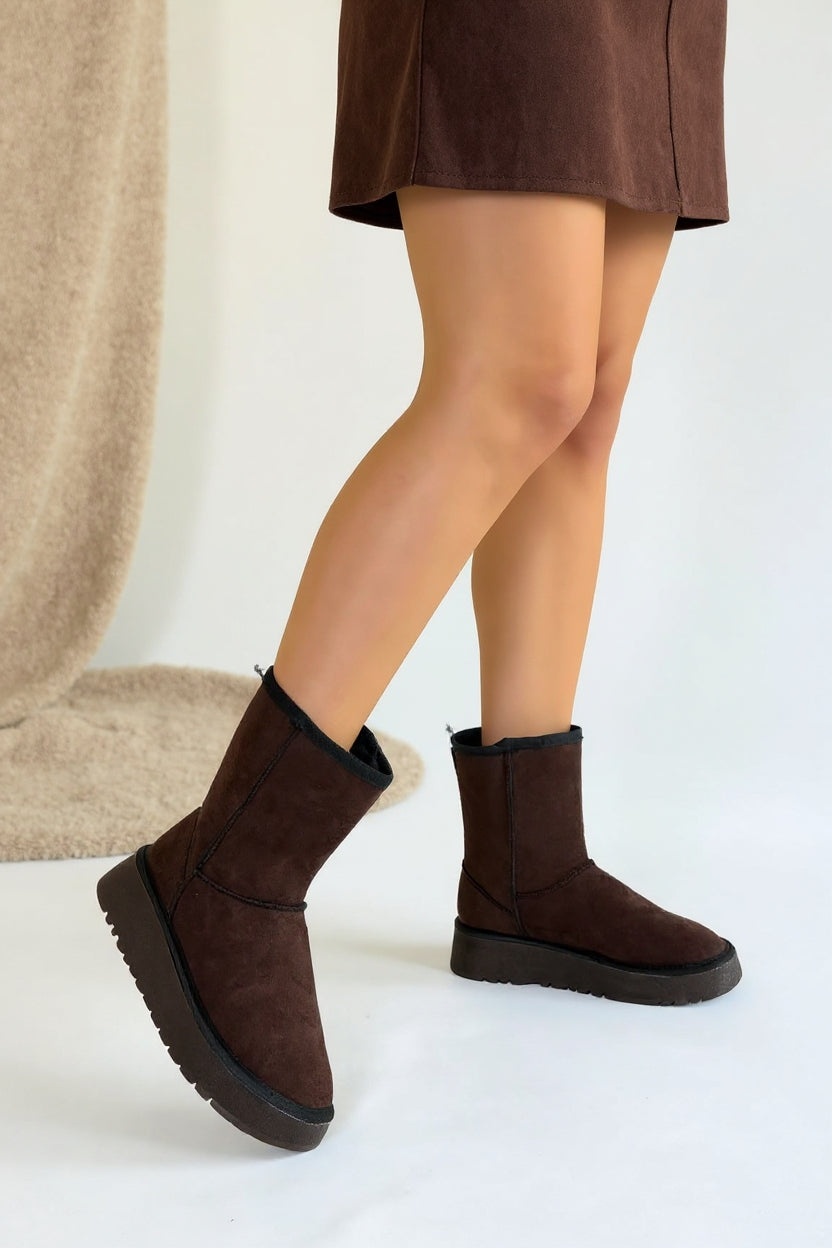 Sophia Kahverengi Süet Kadın Bot