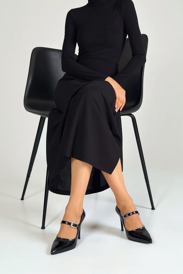 Tiej Kadın Siyah Rugan Stiletto Topuklu Ayakkabı