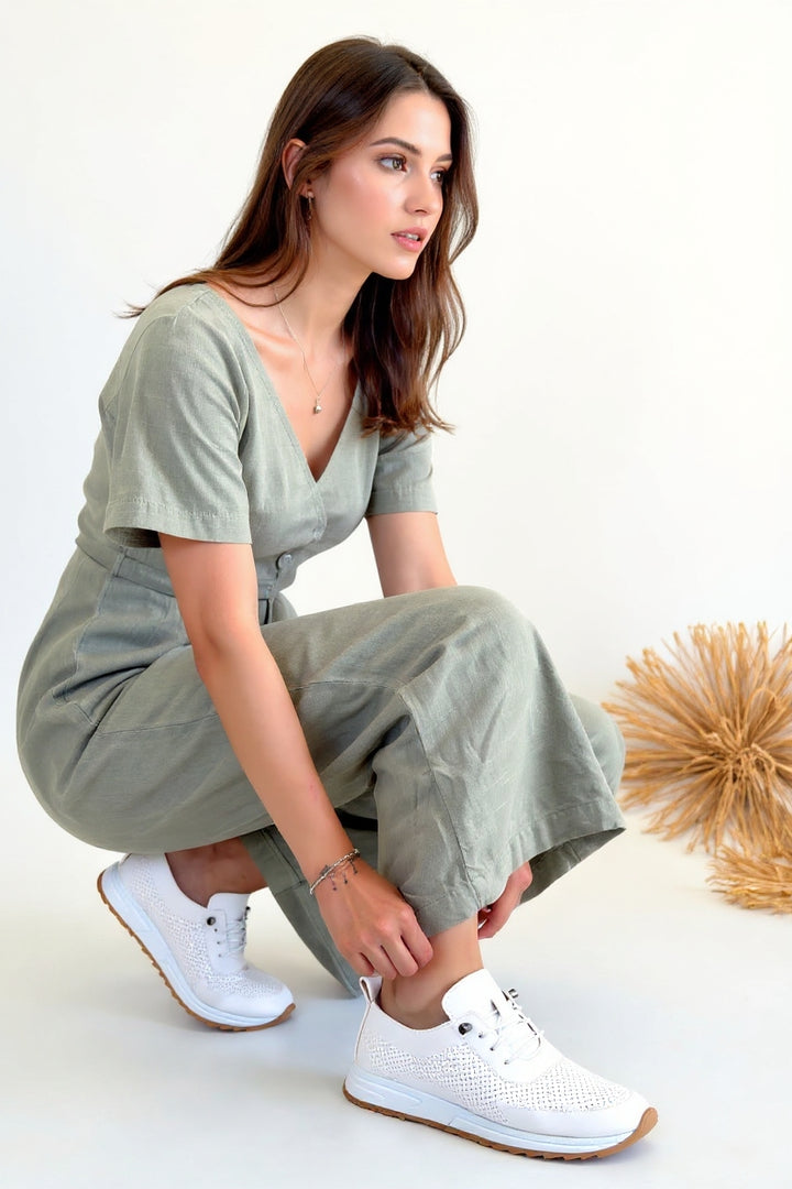 Tone Kadın Beyaz Bağcıklı Spor Ayakkabı