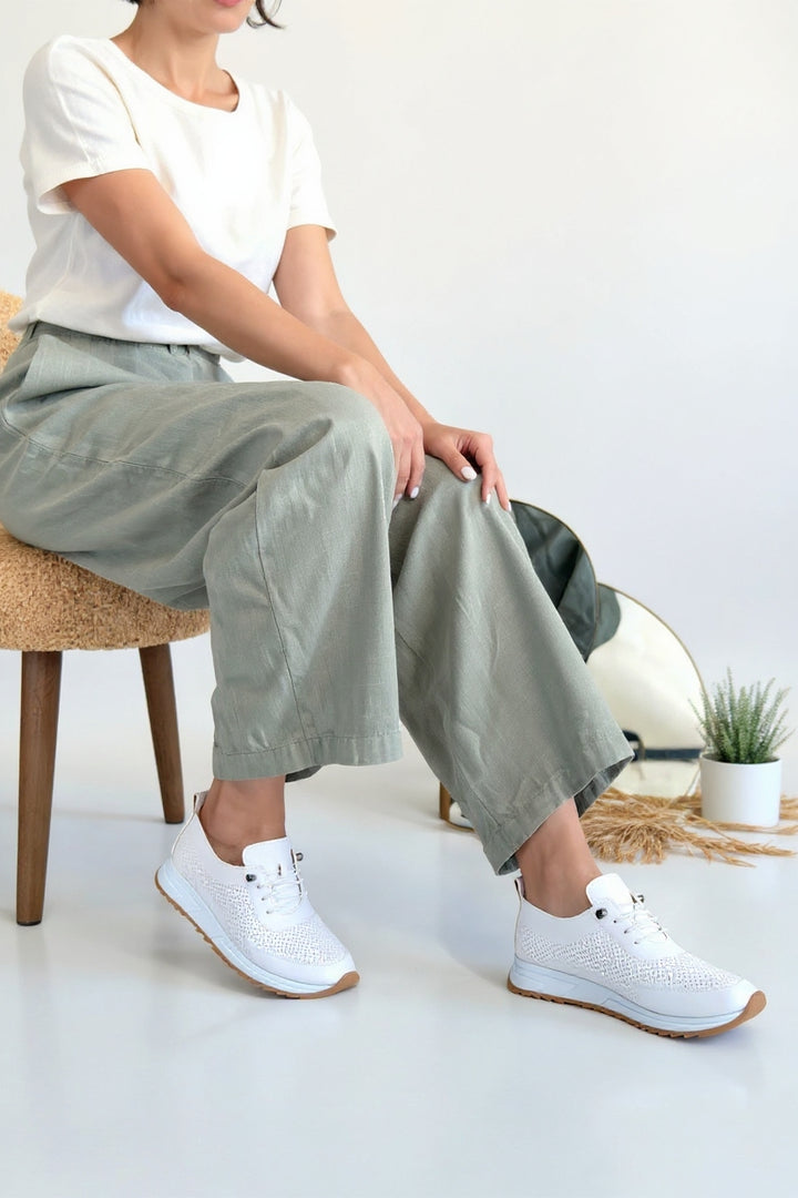 Tone Kadın Beyaz Bağcıklı Spor Ayakkabı