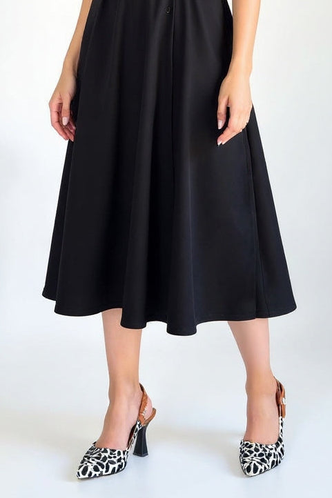 Toran Kadın Beyaz Rugan Siyah Süet Detaylı Topuklu Ayakkabı