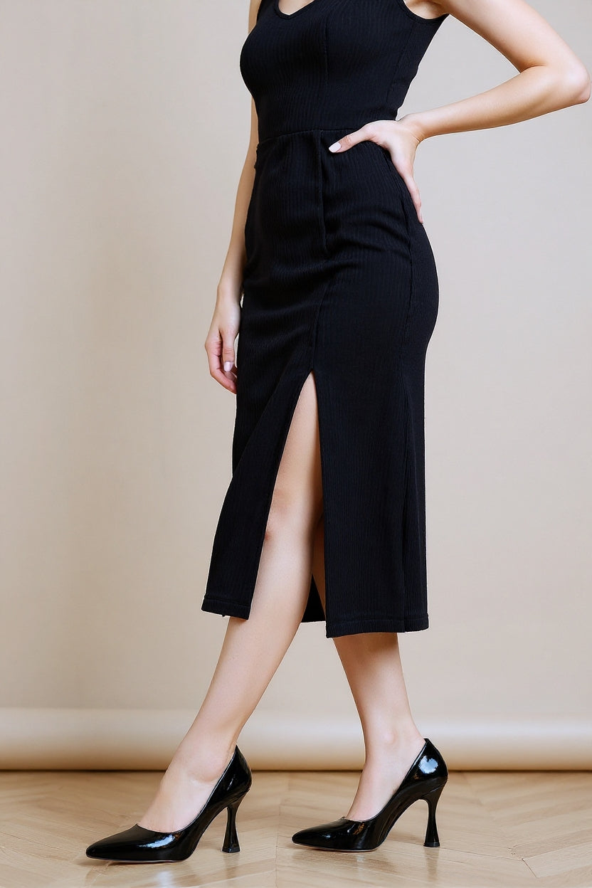 Ulba Kadın Siyah Rugan Sivri Burun Stiletto Ayakkabı