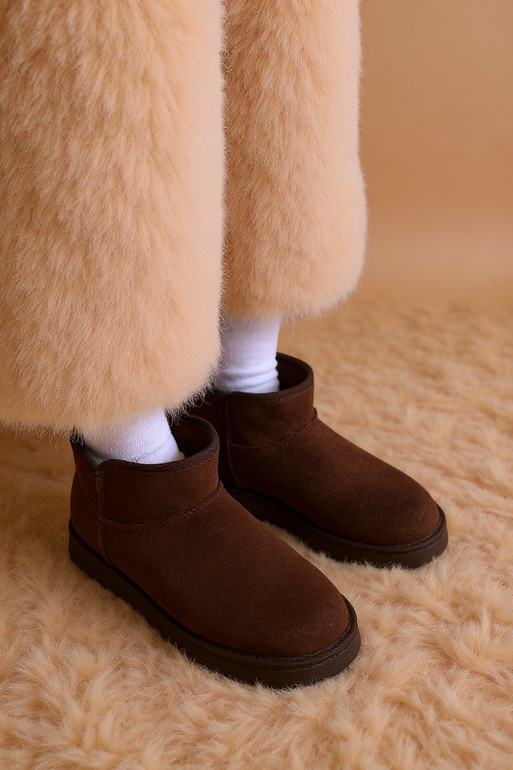 Velora Kadın Kahverengi İçi Kürklü Süet Bot