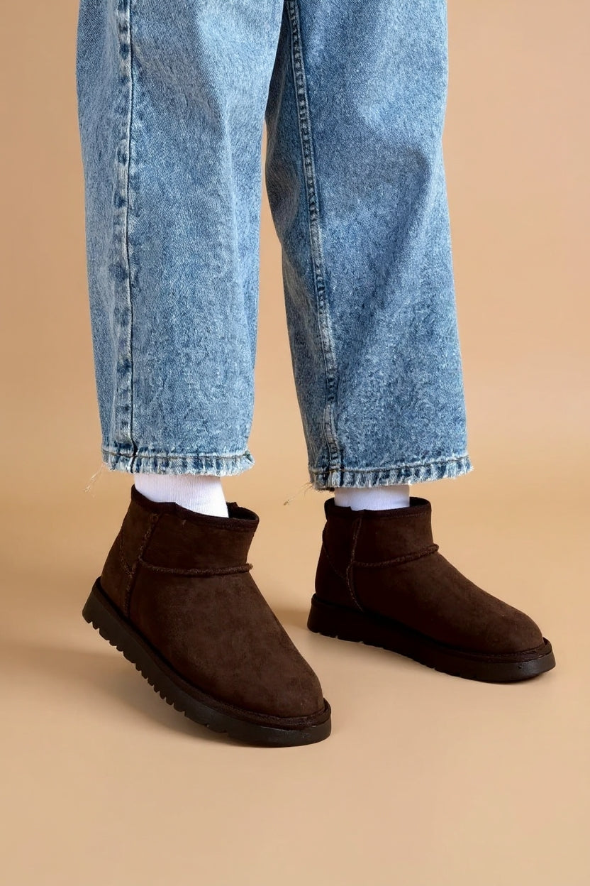 Velora Kadın Kahverengi İçi Kürklü Süet Bot