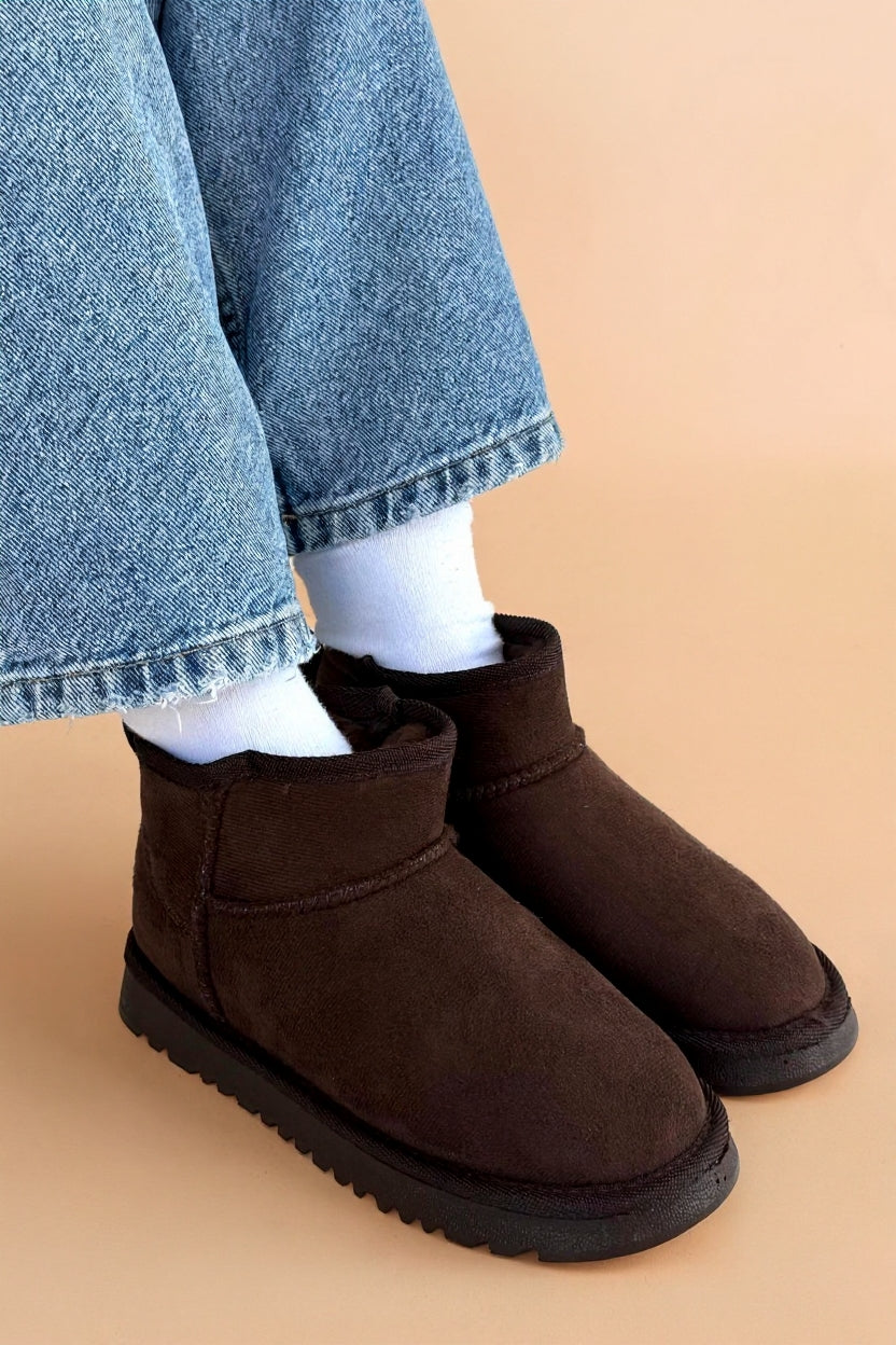 Velora Kadın Kahverengi İçi Kürklü Süet Bot