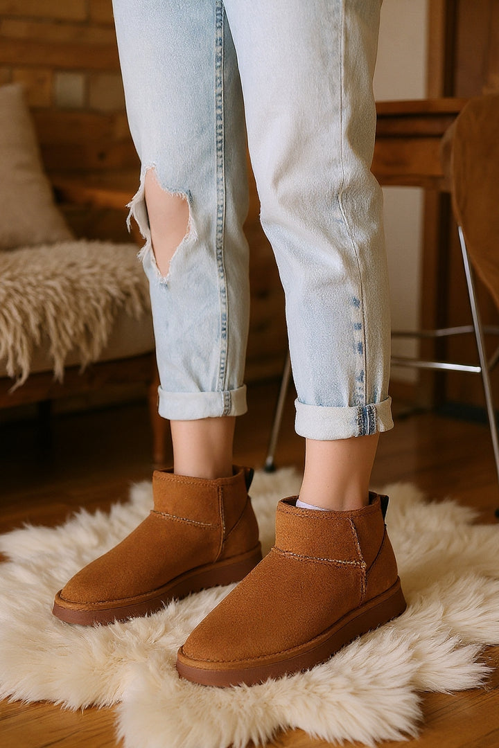 Velora Kadın Taba İçi Kürklü Süet Bot