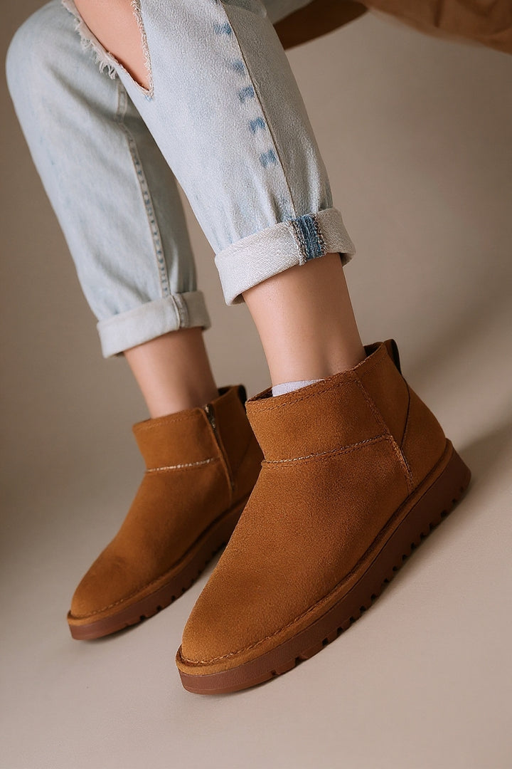 Velora Kadın Taba İçi Kürklü Süet Bot