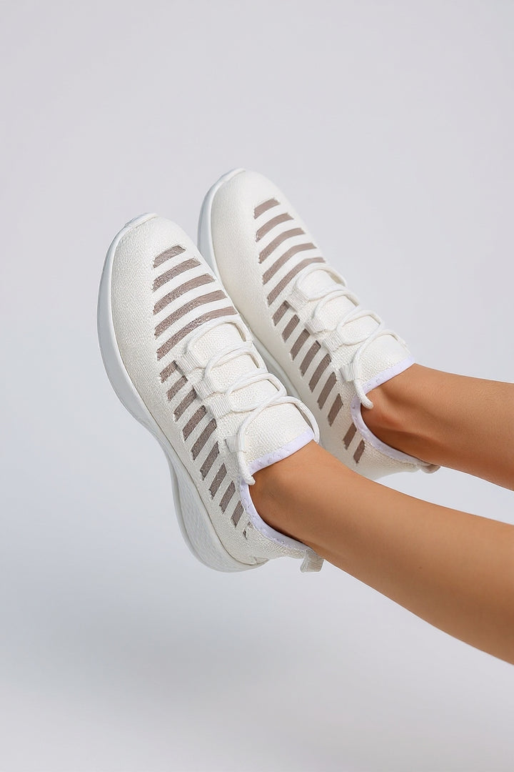 Wina Kadın Beyaz Triko Spor Ayakkabı