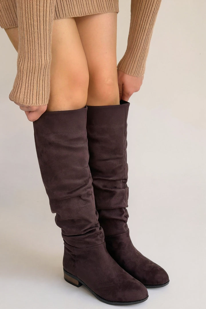 Winda Kahverengi Süet Körüklü Kadın Çizme