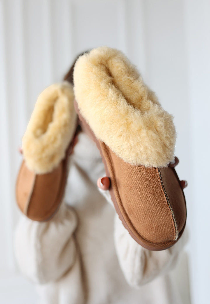 Abby Kadın Taba Süet İçi Kürklü Bot