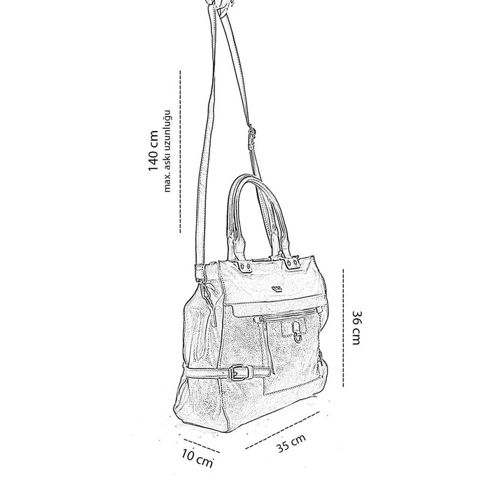 Agher Kadın Omuz Çantası ve Ayarlanabilir Askılı Çapraz Çanta