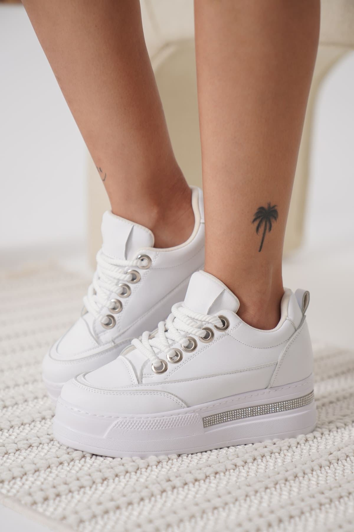Alice Kadın Beyaz Gizli Topuk Spor Ayakkabı